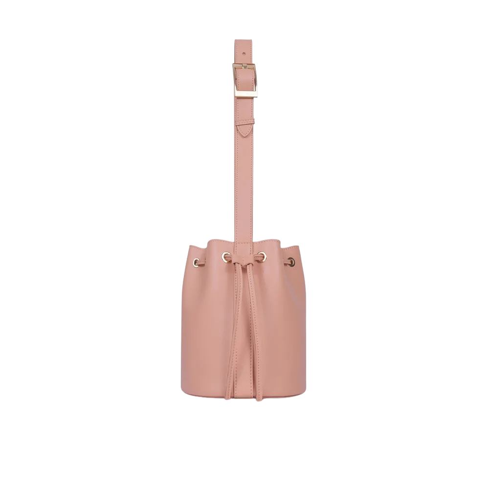 Purse Perfection Peach Loop Handle Bucket Bag
