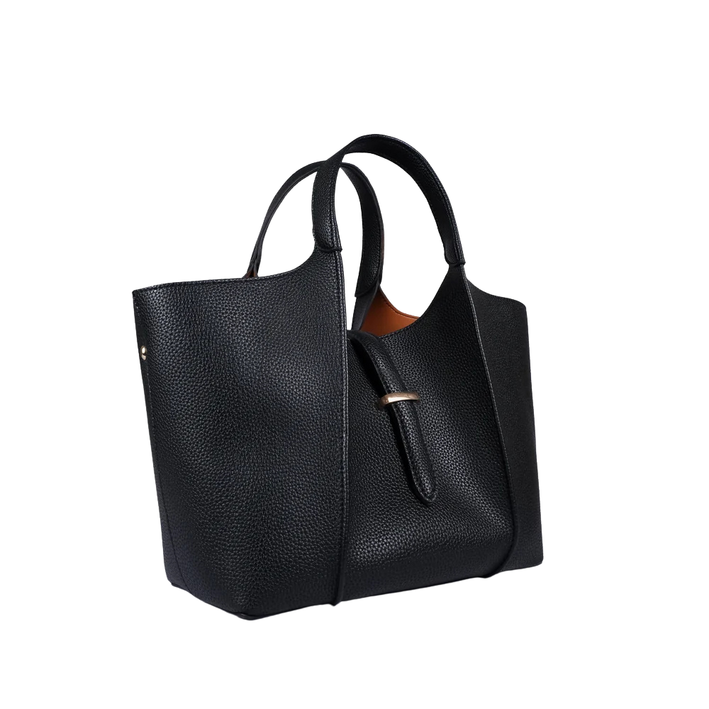Purse Perfection Black Scoop Mini Tote Bag