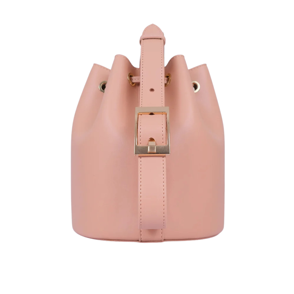 Purse Perfection Peach Loop Handle Bucket Bag