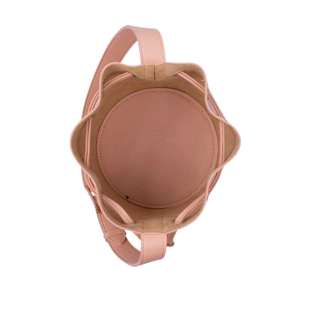 Purse Perfection Peach Loop Handle Bucket Bag