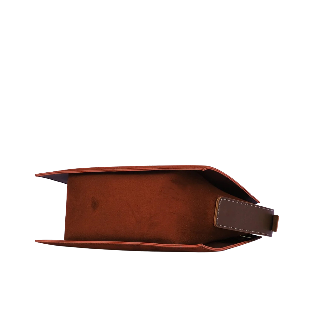Purse Perfection Dark Brown Suede Trapeze Top-Handle Bag