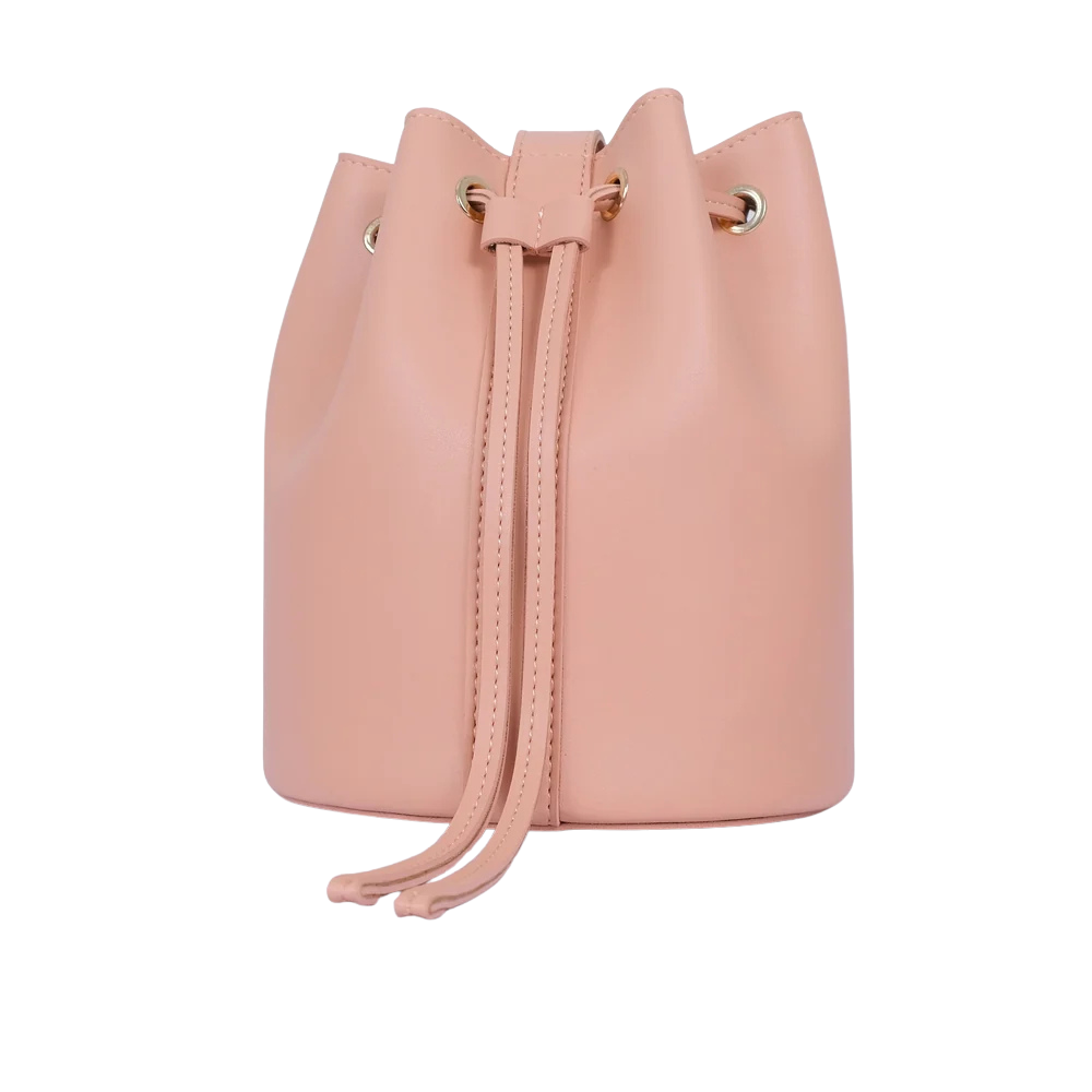 Purse Perfection Peach Loop Handle Bucket Bag