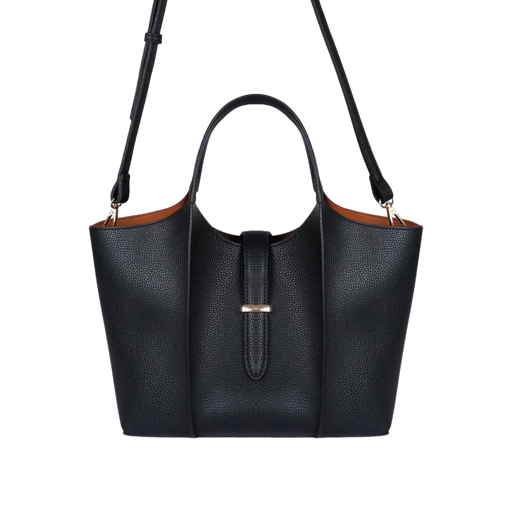Purse Perfection Black Scoop Mini Tote Bag