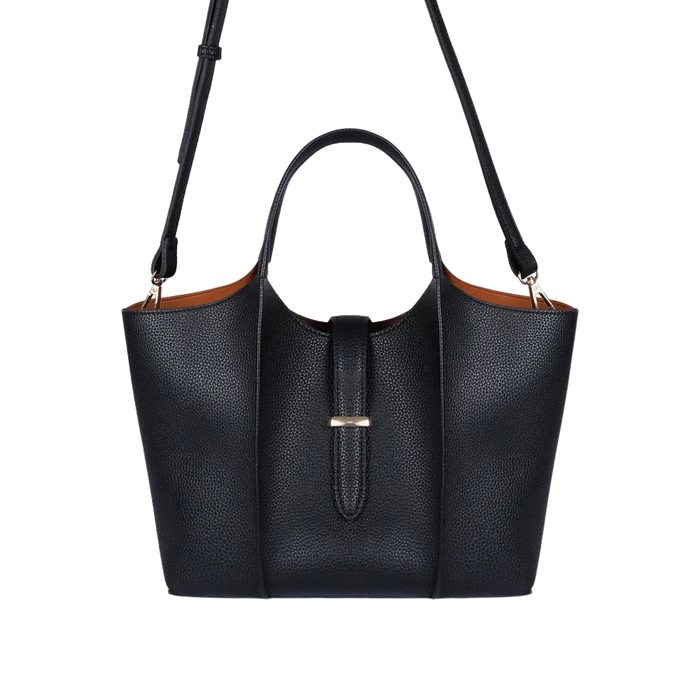Purse Perfection Black Scoop Mini Tote Bag